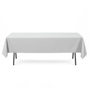 Premium Polyester Rectangle Tablecloth 60"x102" - 220GSM - Silver - By TCF Linen - thumbnail number 1