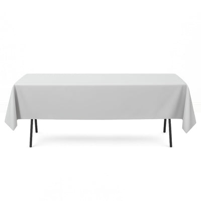 Premium Polyester Rectangle Tablecloth 60"x102" - 220GSM - Silver - By TCF Linen