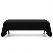 Premium Polyester Rectangle Tablecloth 60"x126" - 220GSM - Black - By TCF Linen - thumbnail number 1