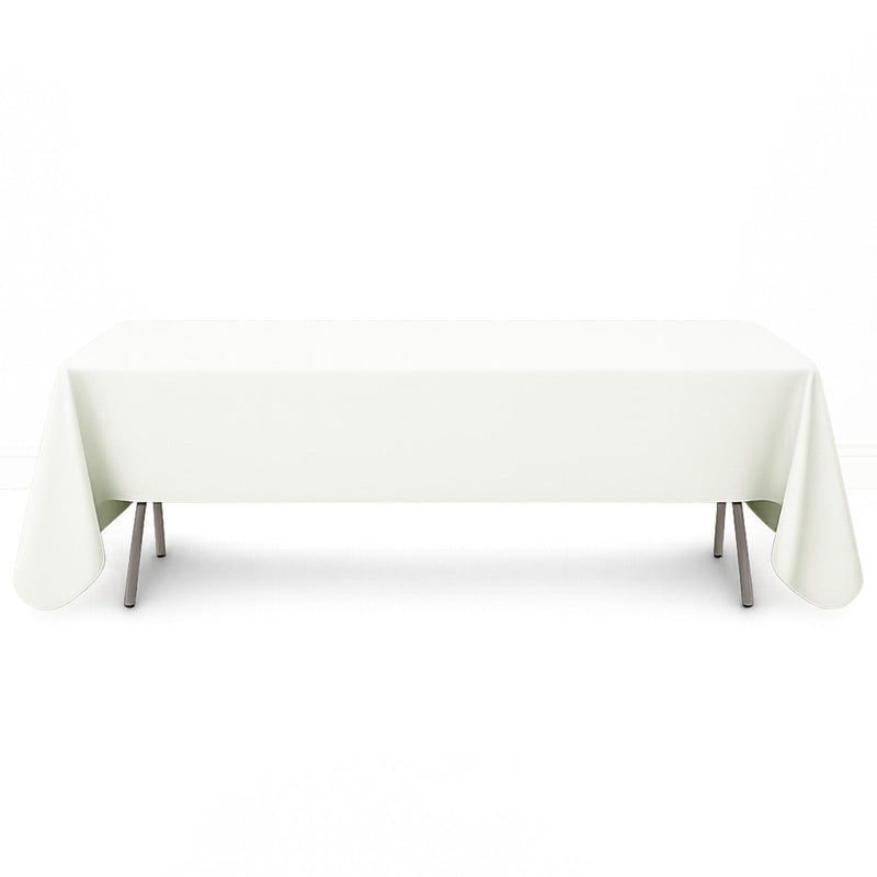 Premium Polyester Rectangle Tablecloth 60"x126" - 220GSM - Ivory - By TCF Linen - thumbnail number 1
