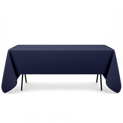 Premium Polyester Rectangle Tablecloth 60"x126" - 220GSM - Navy Blue - By TCF Linen - thumbnail number 1