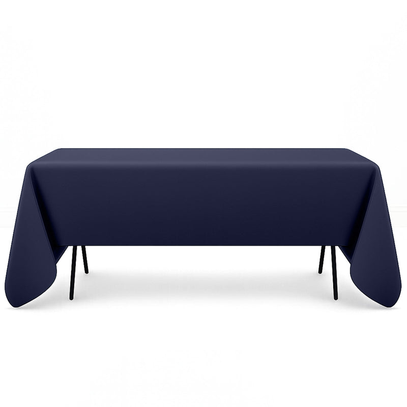 Premium Polyester Rectangle Tablecloth 60"x126" - 220GSM - Navy Blue - By TCF Linen - thumbnail number 1