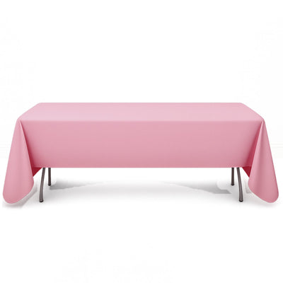 Premium Polyester Rectangle Tablecloth 60"x126" - 220GSM - Pink - By TCF Linen - thumbnail number 1