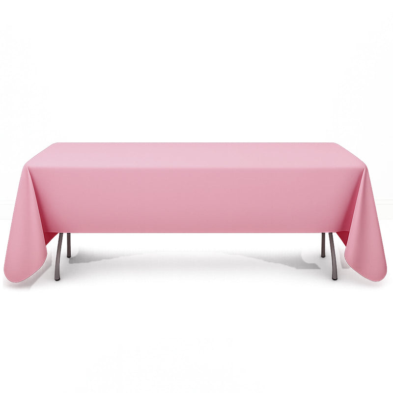 Premium Polyester Rectangle Tablecloth 60"x126" - 220GSM - Pink - By TCF Linen - thumbnail number 1