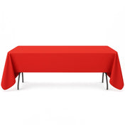 Premium Polyester Rectangle Tablecloth 60"x126" - 220GSM - Red - By TCF Linen - thumbnail number 1