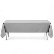 Premium Polyester Rectangle Tablecloth 60"x126" - 220GSM - Silver - By TCF Linen - thumbnail number 1