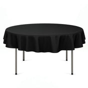 Premium Polyester Round Tablecloth 70" - 220GSM - Black - By TCF Linen - thumbnail number 1
