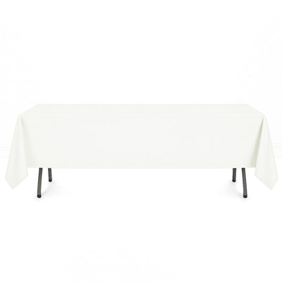 Premium Polyester Rectangle Tablecloth 72"x120" - 220GSM - Ivory - By TCF Linen - thumbnail number 1