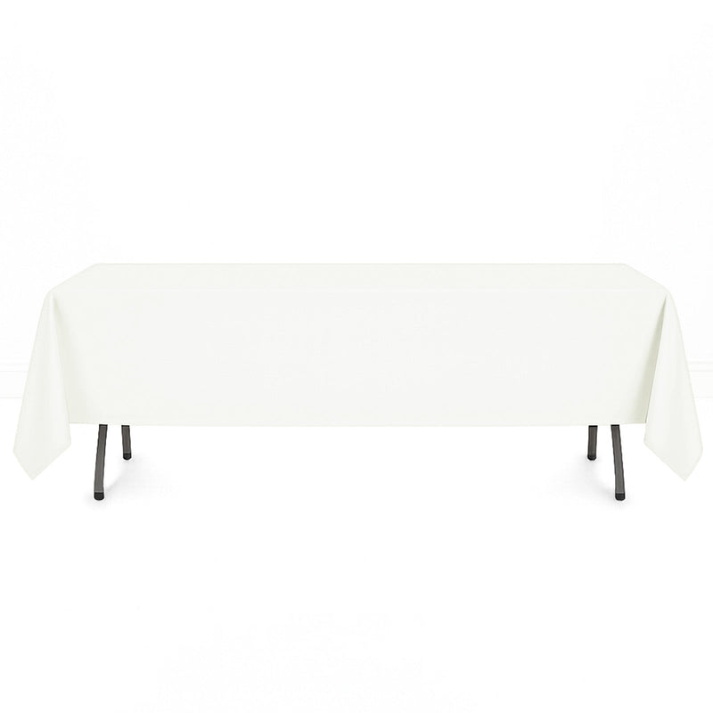 Premium Polyester Rectangle Tablecloth 72"x120" - 220GSM - Ivory - By TCF Linen - thumbnail number 1
