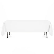 Premium Polyester Rectangle Tablecloth 72"x120" - 220GSM - White - By TCF Linen - thumbnail number 1