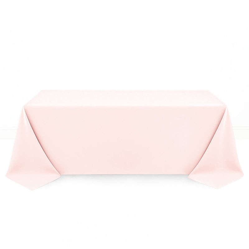 Premium Polyester Rectangle Tablecloth 90"x132" - 220GSM - Blush - By TCF Linen - thumbnail number 1