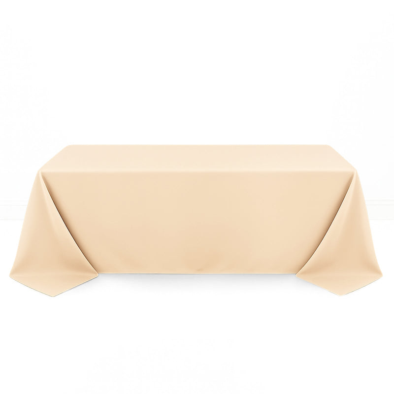Premium Polyester Rectangle Tablecloth 90"x132" - 220GSM - Beige - By TCF Linen - thumbnail number 1