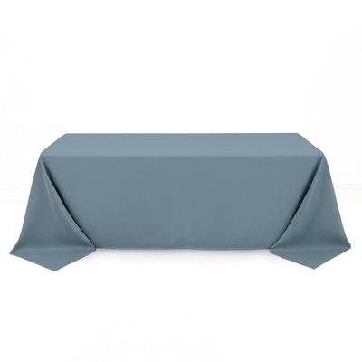 Premium Polyester Rectangle Tablecloth 90"x132" - 220GSM - Dusty Blue - By TCF Linen - thumbnail number 1