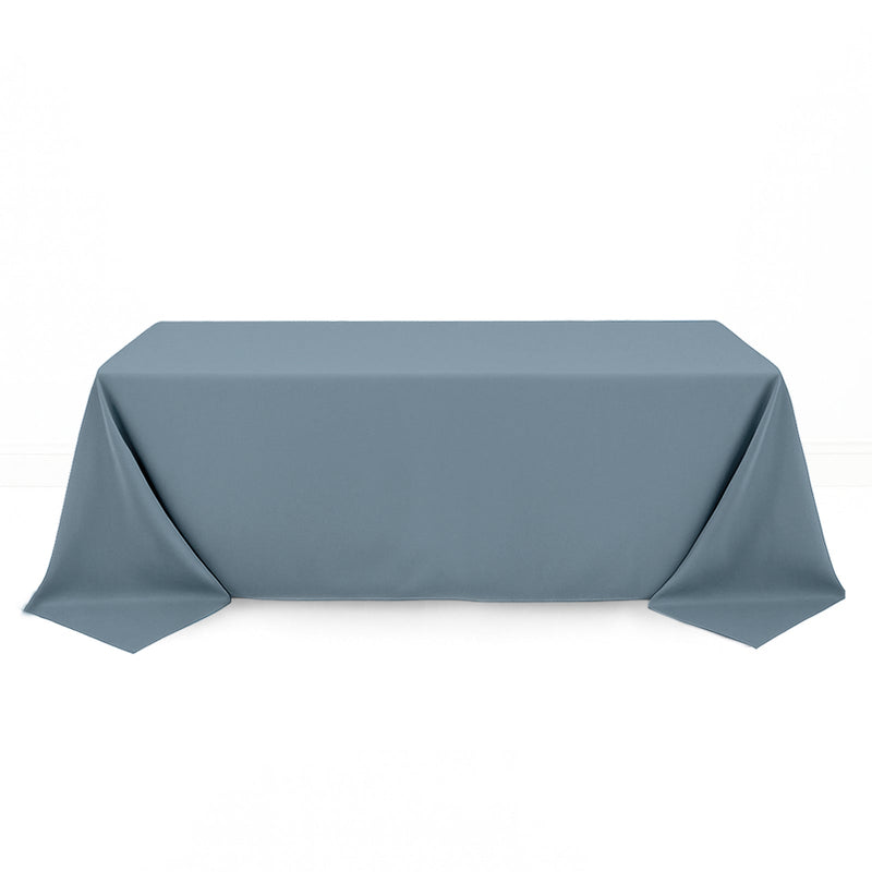 Premium Polyester Rectangle Tablecloth 90"x132" - 220GSM - Dusty Blue - By TCF Linen - thumbnail number 1