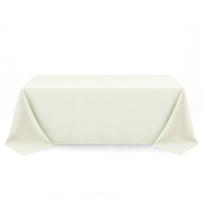 Premium Polyester Rectangle Tablecloth 90"x132" - 220GSM - Ivory - By TCF Linen - thumbnail number 1