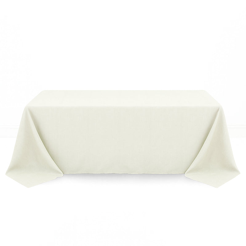 Premium Polyester Rectangle Tablecloth 90"x132" - 220GSM - Ivory - By TCF Linen - thumbnail number 1