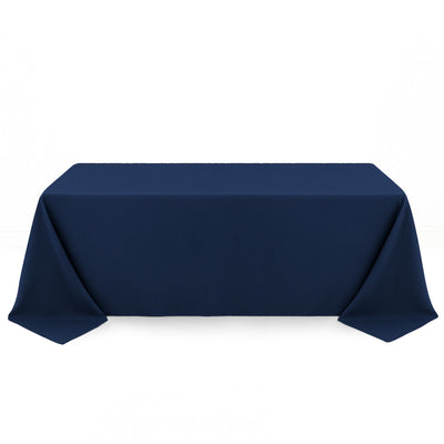Premium Polyester Rectangle Tablecloth 90"x132" - 220GSM - Navy Blue - By TCF Linen - thumbnail number 1