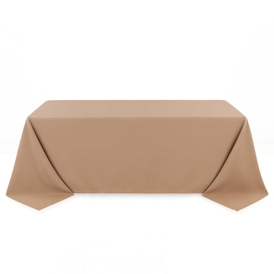 Premium Polyester Rectangle Tablecloth 90"x132" - 220GSM - Nude - By TCF Linen - thumbnail number 1