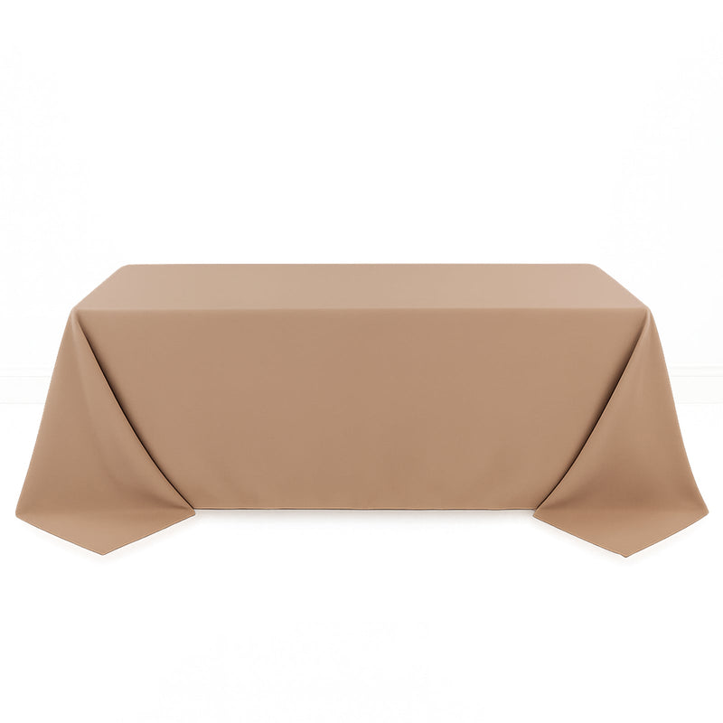 Premium Polyester Rectangle Tablecloth 90"x132" - 220GSM - Nude - By TCF Linen - thumbnail number 1