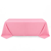 Premium Polyester Rectangle Tablecloth 90"x132" - 220GSM - Pink - By TCF Linen - thumbnail number 1