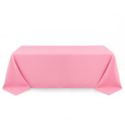Premium Polyester Rectangle Tablecloth 90"x132" - 220GSM - Pink - By TCF Linen - thumbnail number 1