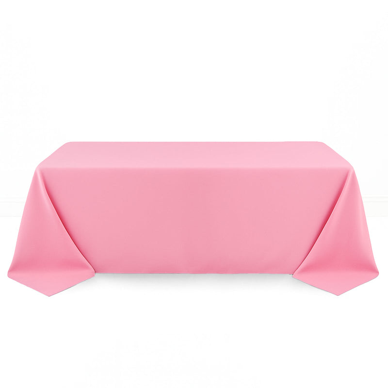 Premium Polyester Rectangle Tablecloth 90"x132" - 220GSM - Pink - By TCF Linen - thumbnail number 1