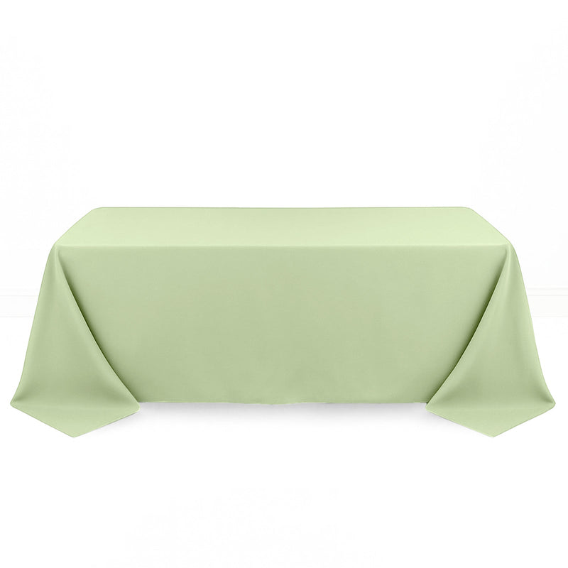 Premium Polyester Rectangle Tablecloth 90"x132" - 220GSM - Sage Green - By TCF Linen - thumbnail number 1