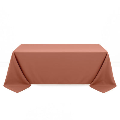 Premium Polyester Rectangle Tablecloth 90"x132" - 220GSM - Terracotta - By TCF Linen - thumbnail number 1
