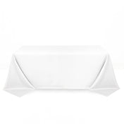 Premium Polyester Rectangle Tablecloth 90"x132" - 220GSM - White - By TCF Linen - thumbnail number 1