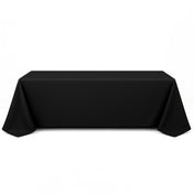 Premium Polyester Rectangle Tablecloth 90"x156" - 220GSM - Black - By TCF Linen - thumbnail number 1