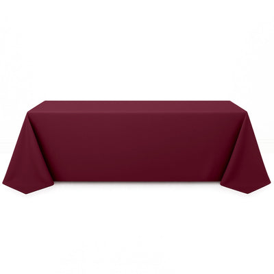 Premium Polyester Rectangle Tablecloth 90"x156" - 220GSM - Burgundy - By TCF Linen - thumbnail number 1