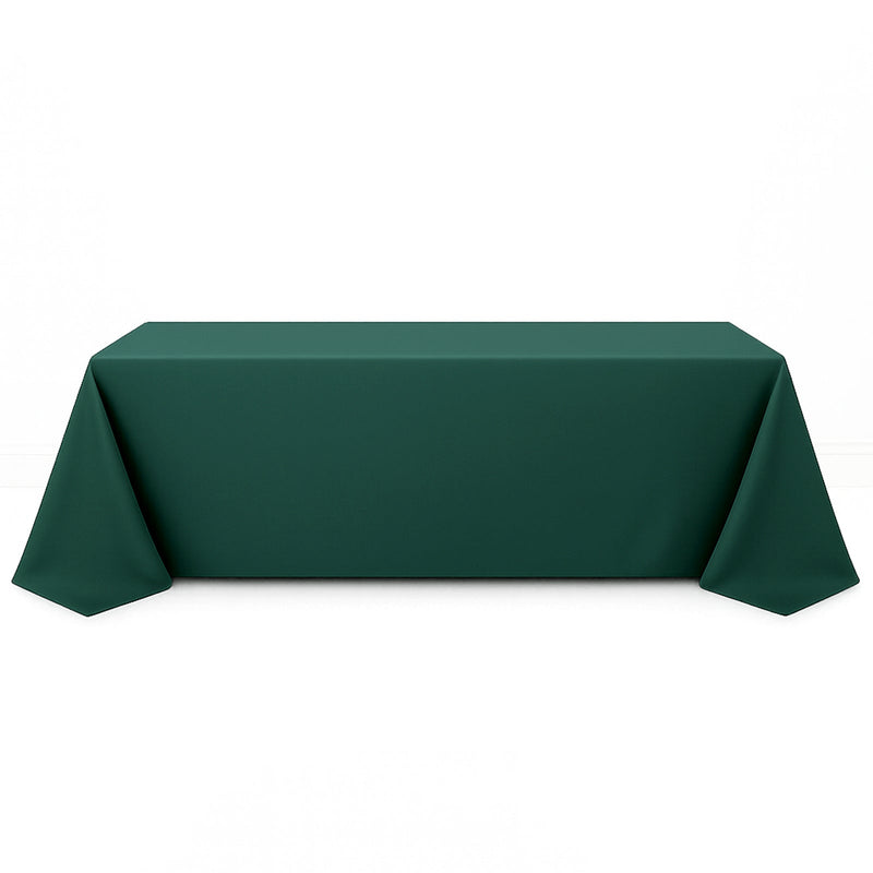 Premium Polyester Rectangle Tablecloth 90"x156" - 220GSM - Hunter Emerald Green - By TCF Linen - thumbnail number 1