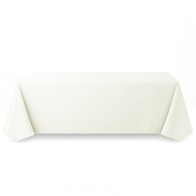 Premium Polyester Rectangle Tablecloth 90"x156" - 220GSM - Ivory - By TCF Linen - thumbnail number 1