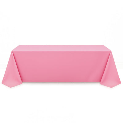 Premium Polyester Rectangle Tablecloth 90"x156" - 220GSM - Pink - By TCF Linen - thumbnail number 1