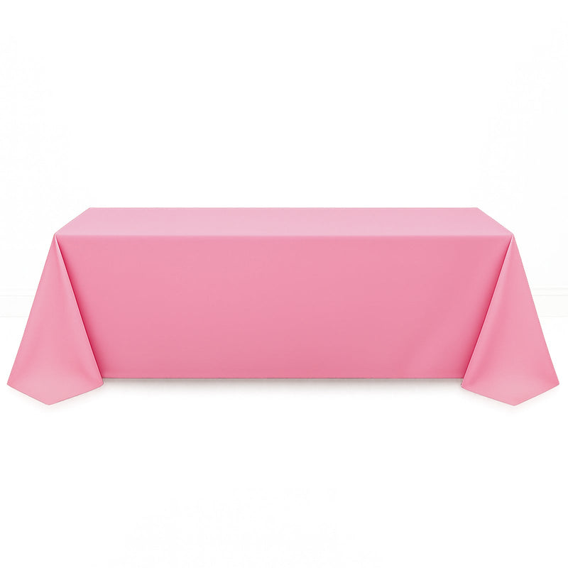 Premium Polyester Rectangle Tablecloth 90"x156" - 220GSM - Pink - By TCF Linen - thumbnail number 1