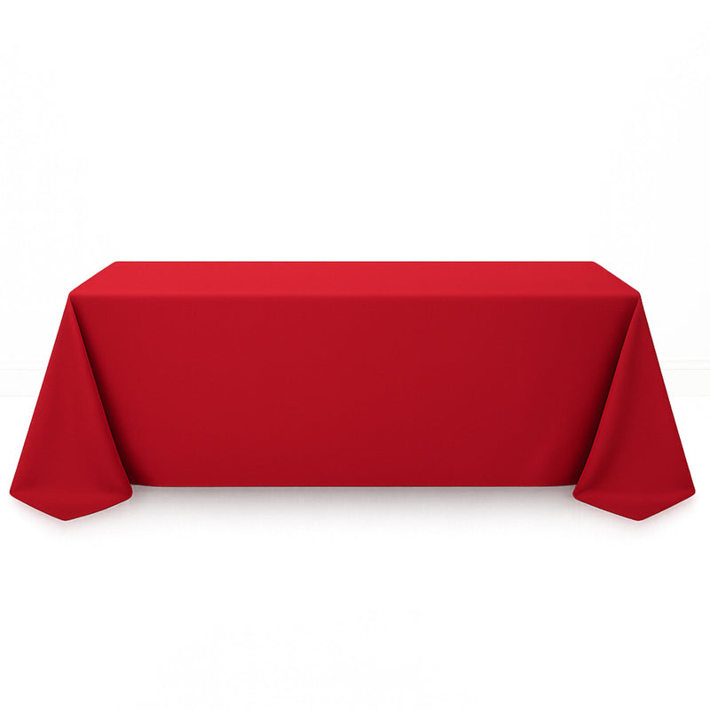 Premium Polyester Rectangle Tablecloth 90"x156" - 220GSM - Red - By TCF Linen - thumbnail number 1