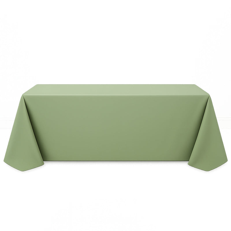 Premium Polyester Rectangle Tablecloth 90"x156" - 220GSM - Sage Green - By TCF Linen - thumbnail number 1