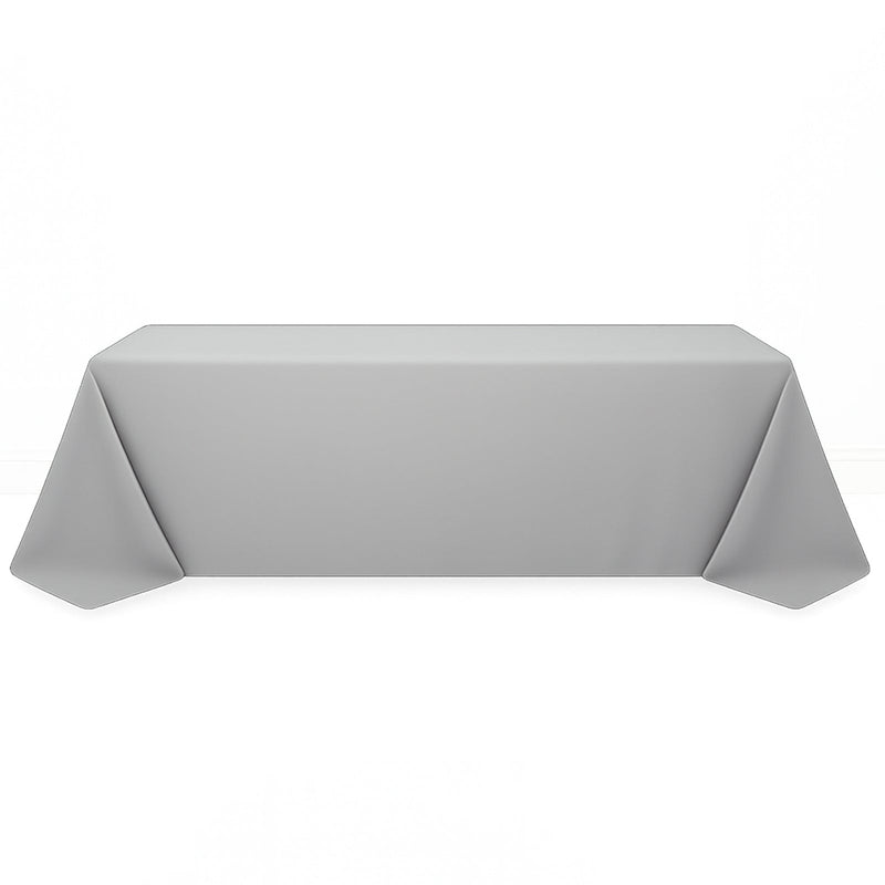 Premium Polyester Rectangle Tablecloth 90"x156" - 220GSM - Silver - By TCF Linen - thumbnail number 1