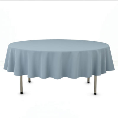 Premium Polyester Round Tablecloth 90" - 220GSM - Dusty Blue - By TCF Linen - thumbnail number 1
