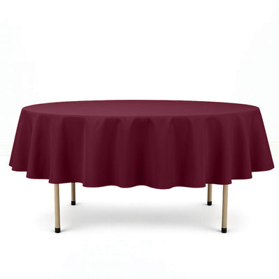 Premium Polyester Round Tablecloth 90" - 220GSM - Burgundy - By TCF Linen - thumbnail number 1