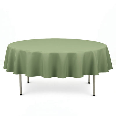 Premium Polyester Round Tablecloth 90" - 220GSM - Dusty Sage - By TCF Linen - thumbnail number 1