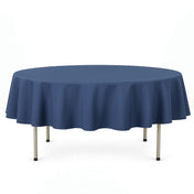 Premium Polyester Round Tablecloth 90" - 220GSM - Navy Blue - By TCF Linen - thumbnail number 1