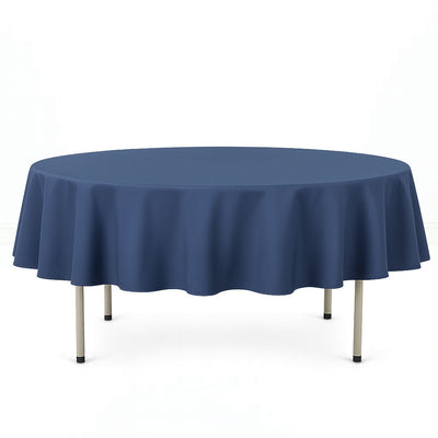 Premium Polyester Round Tablecloth 90" - 220GSM - Navy Blue - By TCF Linen - thumbnail number 1