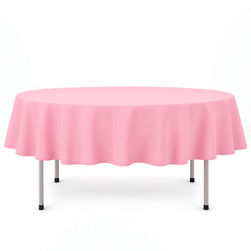 Premium Polyester Round Tablecloth 90" - 220GSM - Pink - By TCF Linen - thumbnail number 1