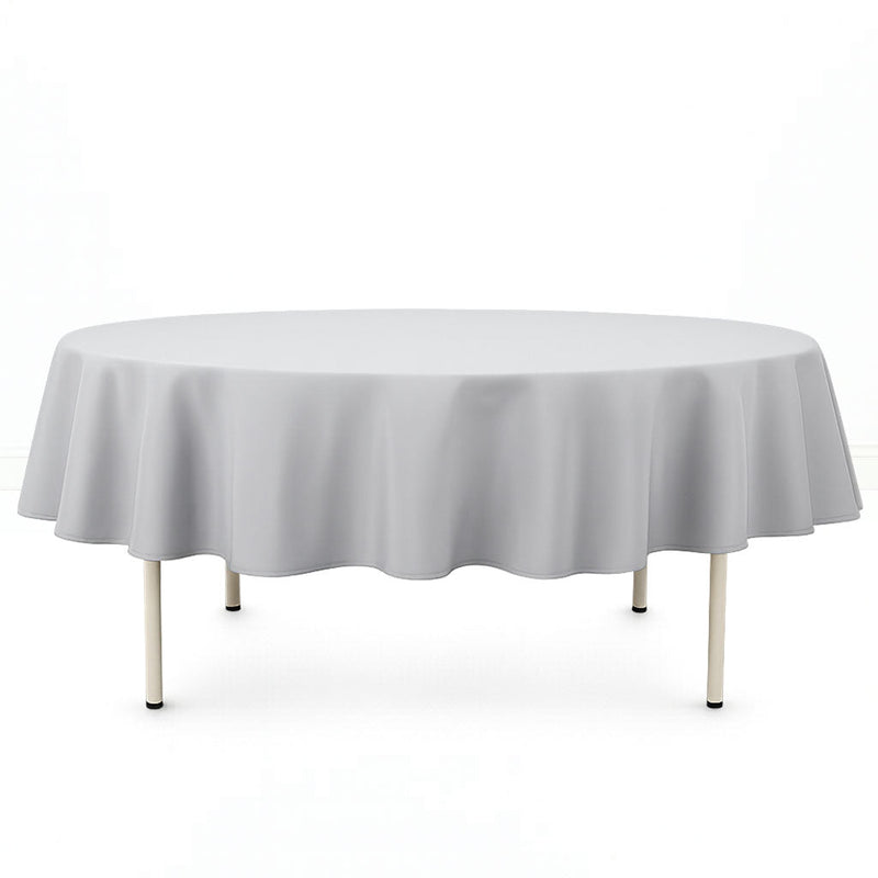Premium Polyester Round Tablecloth 90" - 220GSM - Silver - By TCF Linen - thumbnail number 1