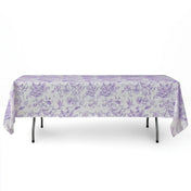 Polyester Rectangular Tablecloth 60"x102" White with French Toile Pattern - By TCF Linen - thumbnail number 4