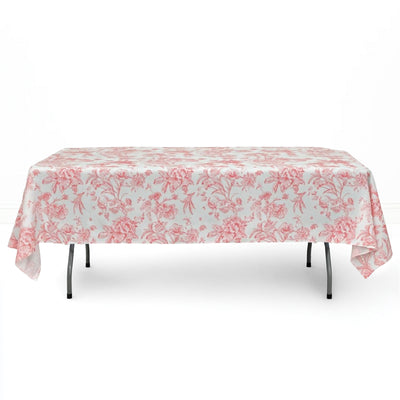 Polyester Rectangular Tablecloth 60"x102" White with French Toile Pattern - By TCF Linen - thumbnail number 5