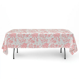 Polyester Rectangular Tablecloth 60"x102" White with French Toile Pattern - By TCF Linen