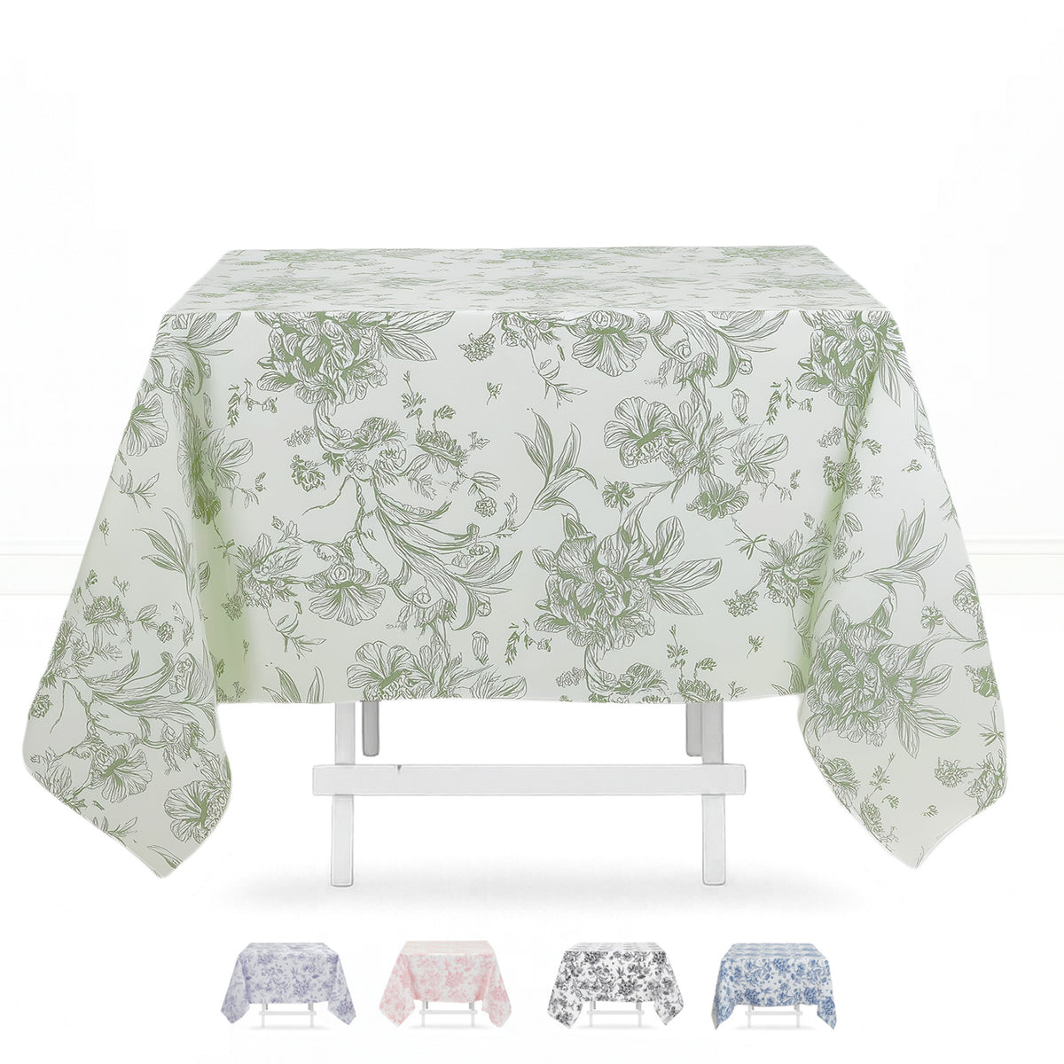 Polyester Square Tablecloth 70"x70" French Toile Pattern - By TCF Linen