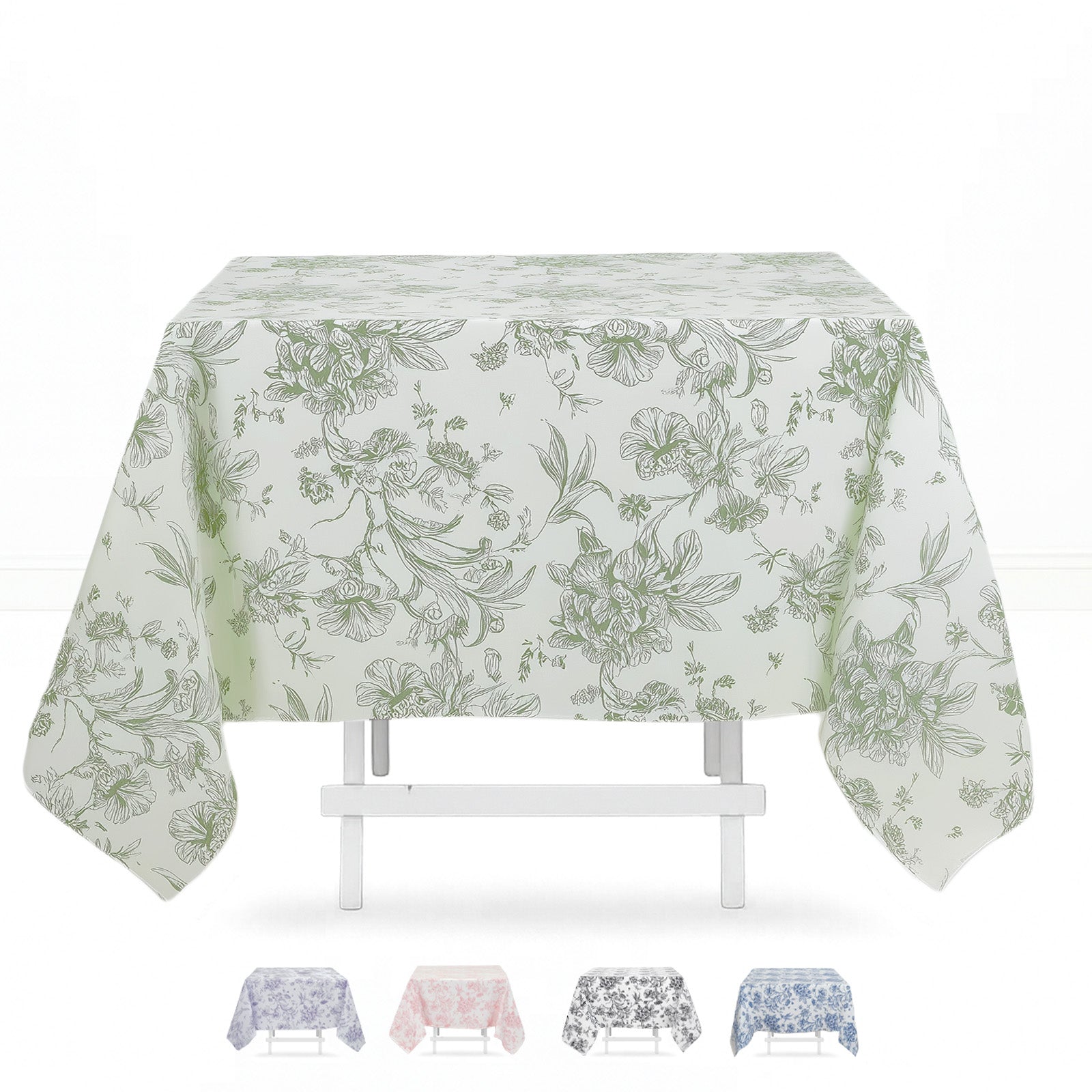 Polyester Square Tablecloth 70"x70" French Toile Pattern - By TCF Linen